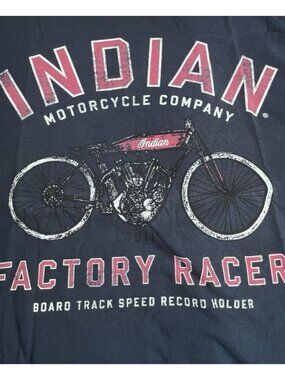 Vintage Indian Motorcycle T-Shirt Mens XXL Biker Navy Blue
